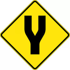 Uniform Safety Signs - 750x750mm - Aluminium - Class 1 - Reflective - Divided Road | W4-4B