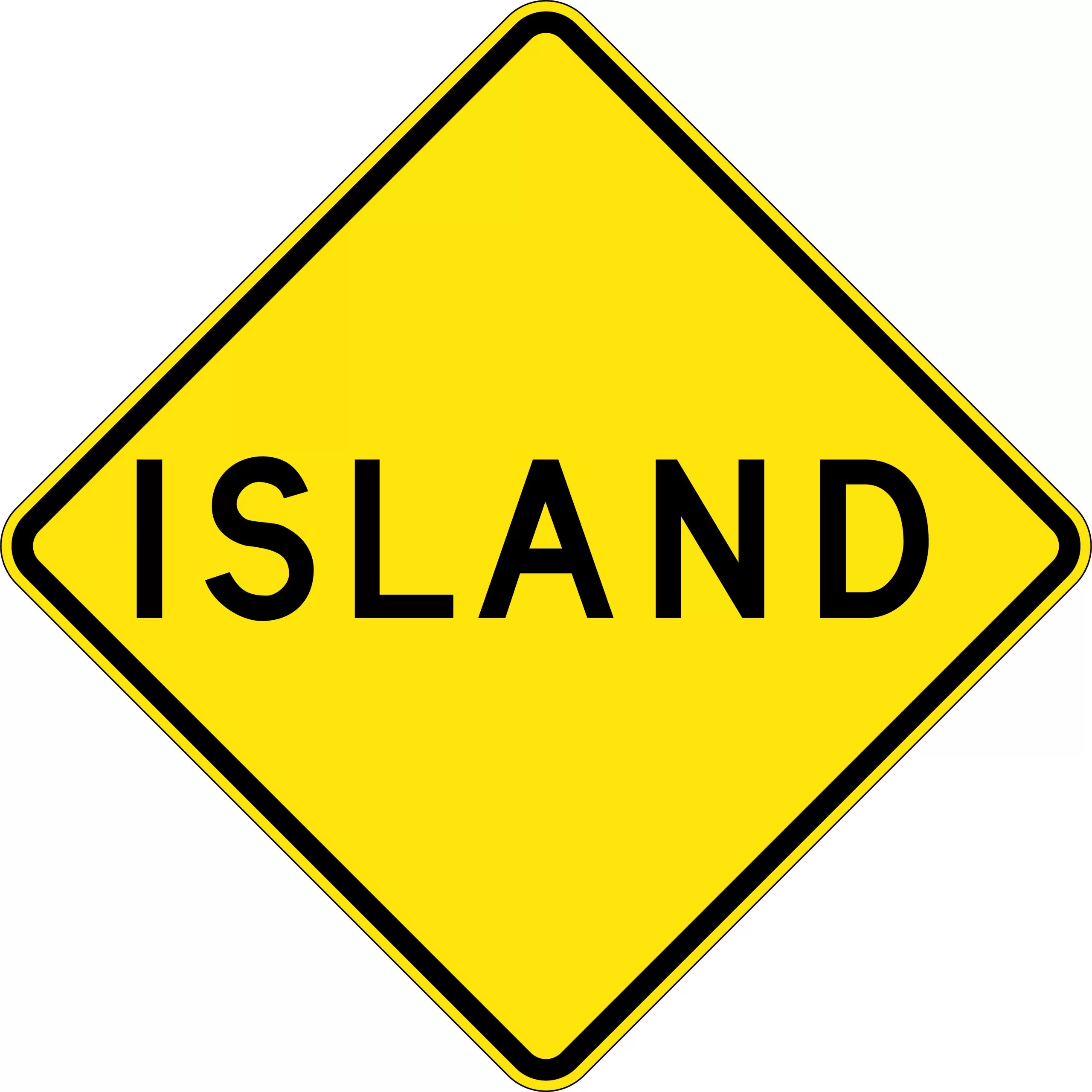 Uniform Safety Signs - 600x600mm - Aluminium - Class 1 - Reflective - Island | W4-5A