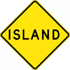 Uniform Safety Signs - 600x600mm - Aluminium - Class 1 - Reflective - Island | W4-5A
