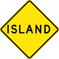 Uniform Safety Signs - 750x750mm - Aluminium - Class 1 - Reflective - Island | W4-5B