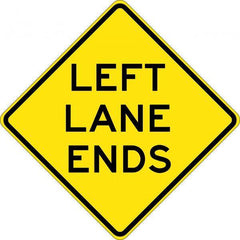 Uniform Safety Signs - 750x750mm - Aluminium - Class 1 - Reflective - Left Lane Ends | W4-9B