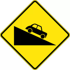 Uniform Safety Signs - 600x600mm - Aluminium - Class 1 - Reflective - Steep Descent | W5-12A