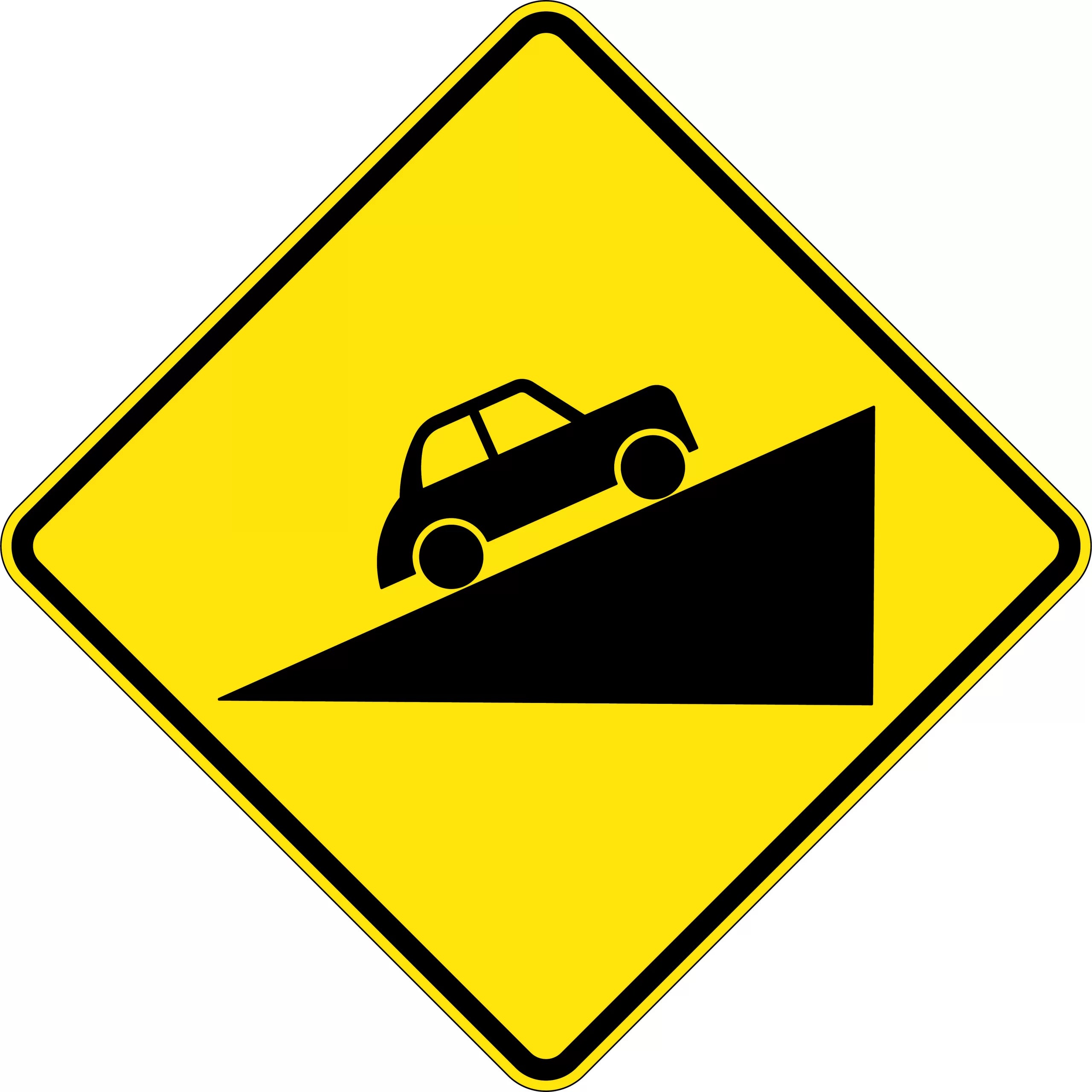 Uniform Safety Signs - 900x900mm - Aluminium - Class 1 - Reflective - Steep Climb | W5-13C