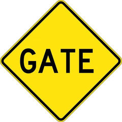 Uniform Safety Signs - 600x600mm - Aluminium - Class 1 - Reflective - Gate | W5-14A