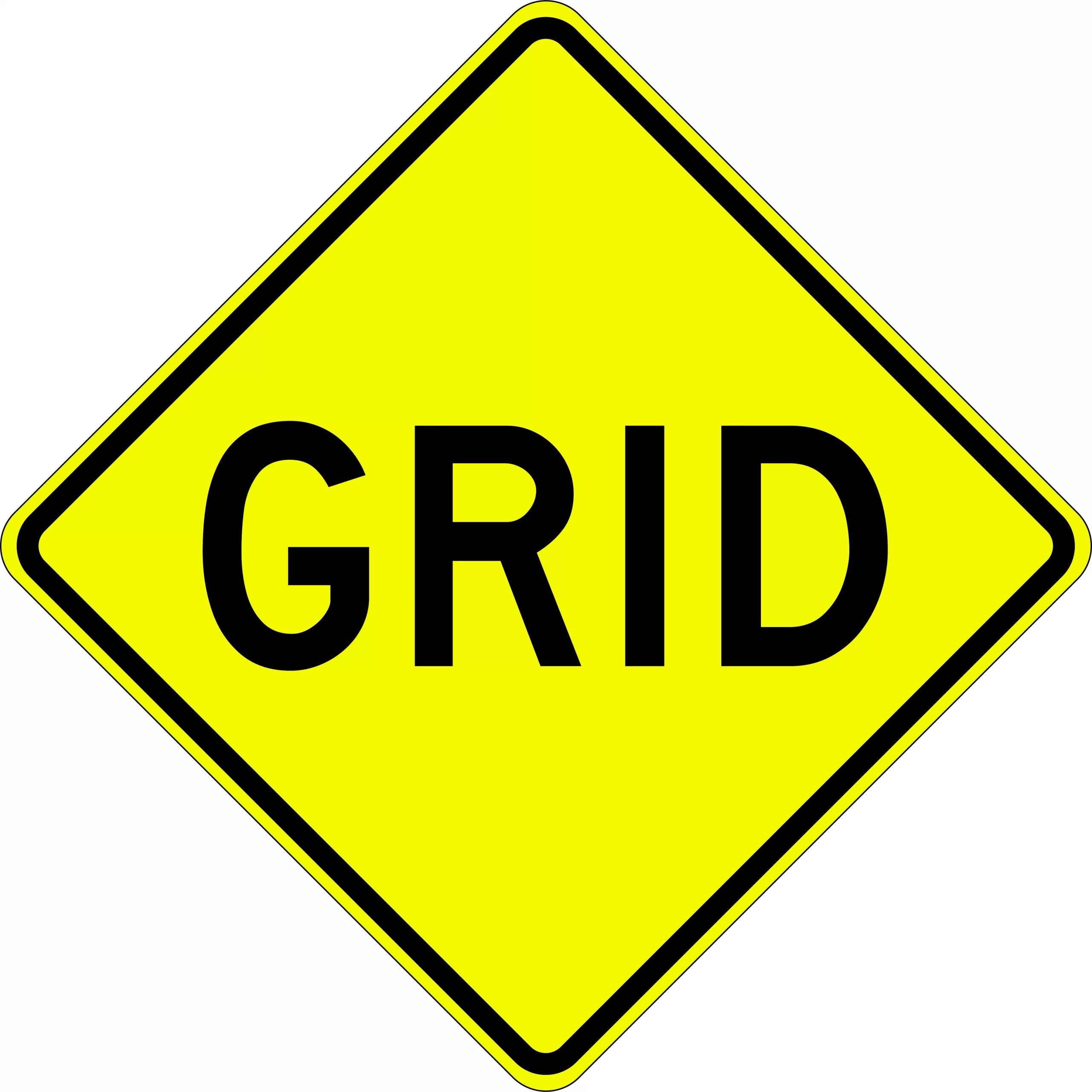 Uniform Safety Signs - 900x900mm - Aluminium - Class 1 - Reflective - Grid | W5-16C