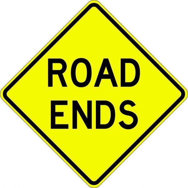 Uniform Safety Signs - 600x600mm - Aluminium - Class 1 - Reflective - Road Ends | W5-18A