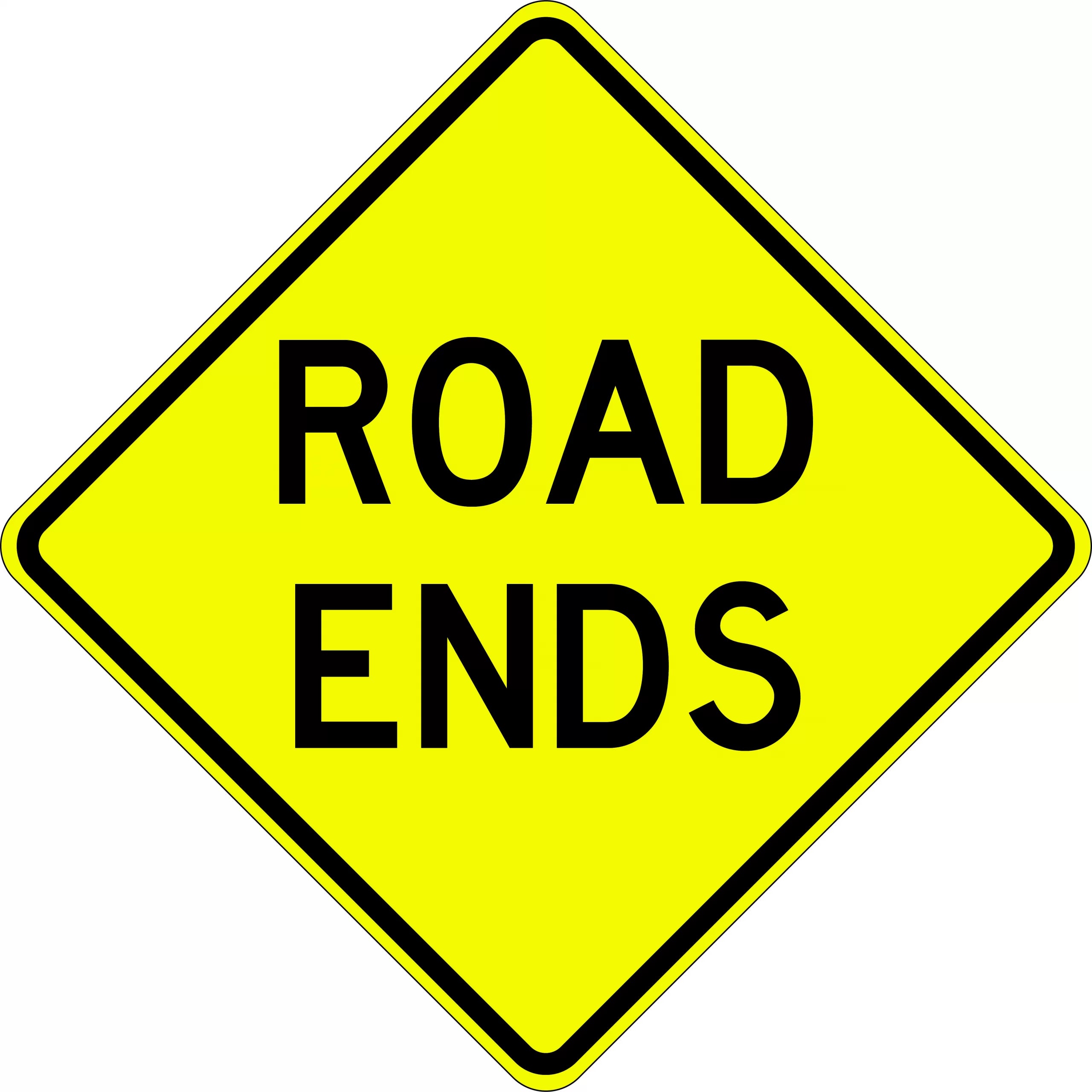 Uniform Safety Signs - 900x900mm - Aluminium - Class 1 - Reflective - Road Ends | W5-18C