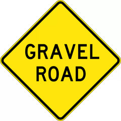 Uniform Safety Signs - 900x900mm - Aluminium - Class 1 - Reflective - Gravel Road | W5-19C