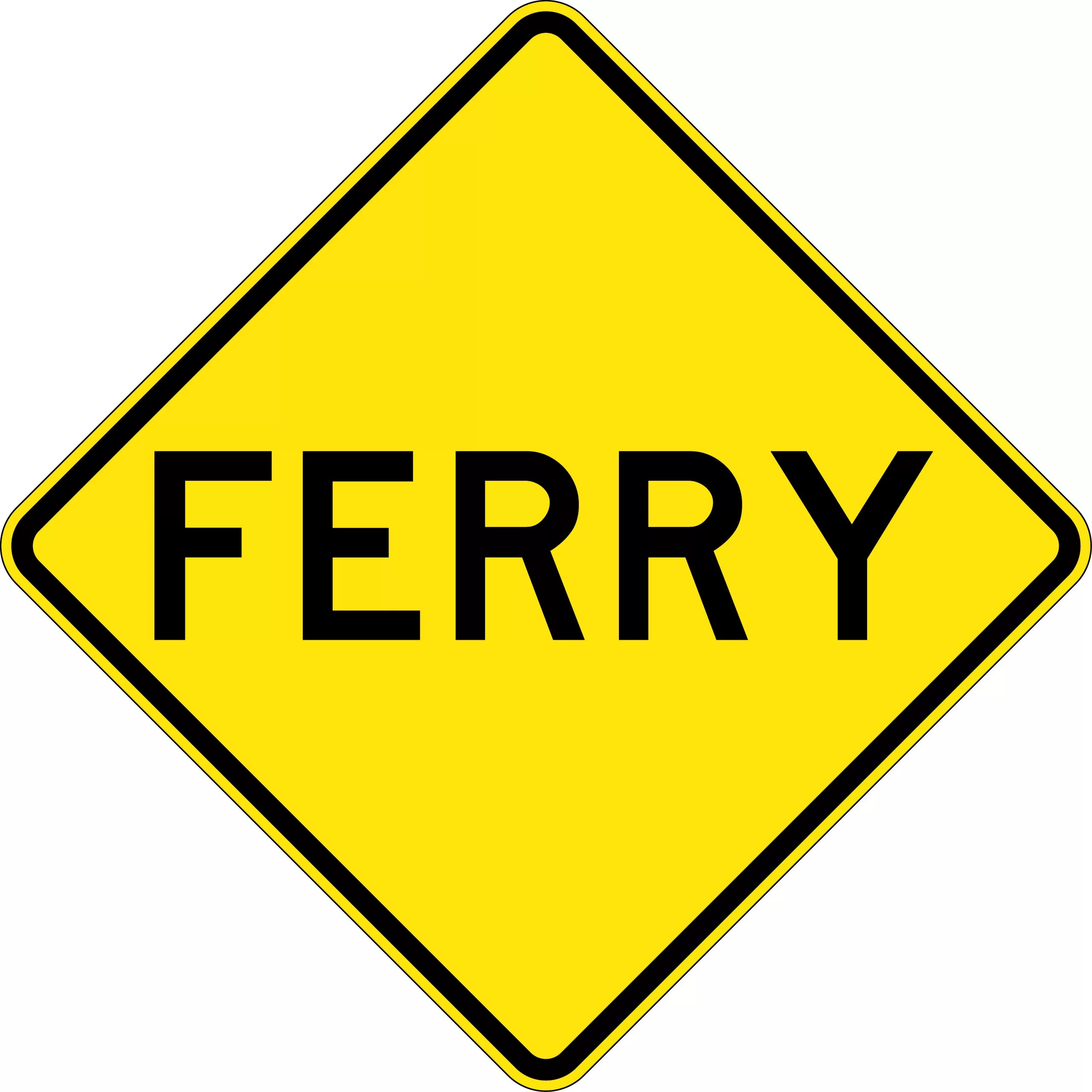 Uniform Safety Signs - 900x900mm - Aluminium - Class 1 - Reflective - Ferry | W5-1C