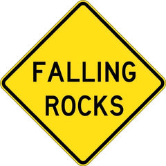 Uniform Safety Signs - 750x750mm - Aluminium - Class 1 - Reflective - Falling Rocks | W5-204B