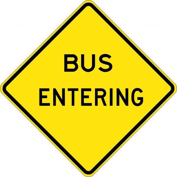 Uniform Safety Signs - 750x750mm - Aluminium - Class 1 - Reflective - Bus Entering | W5-217B