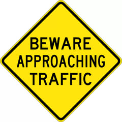 Uniform Safety Signs - 750x750mm - Aluminium - Class 1 - Reflective - Beware Approaching Traffic | W5-221B