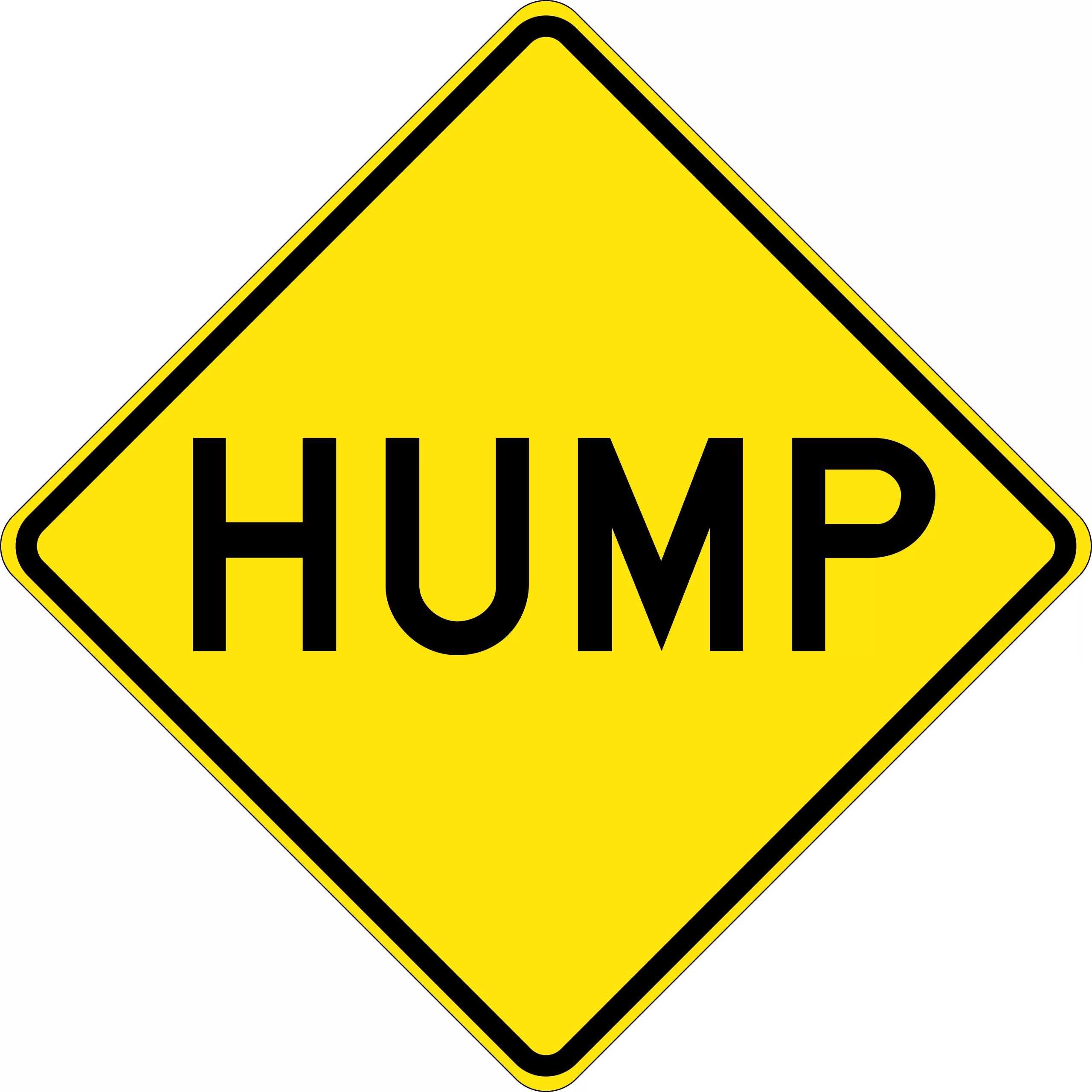 Uniform Safety Signs - 900x900mm - Aluminium - Class 1 - Reflective - Hump | W5-222C