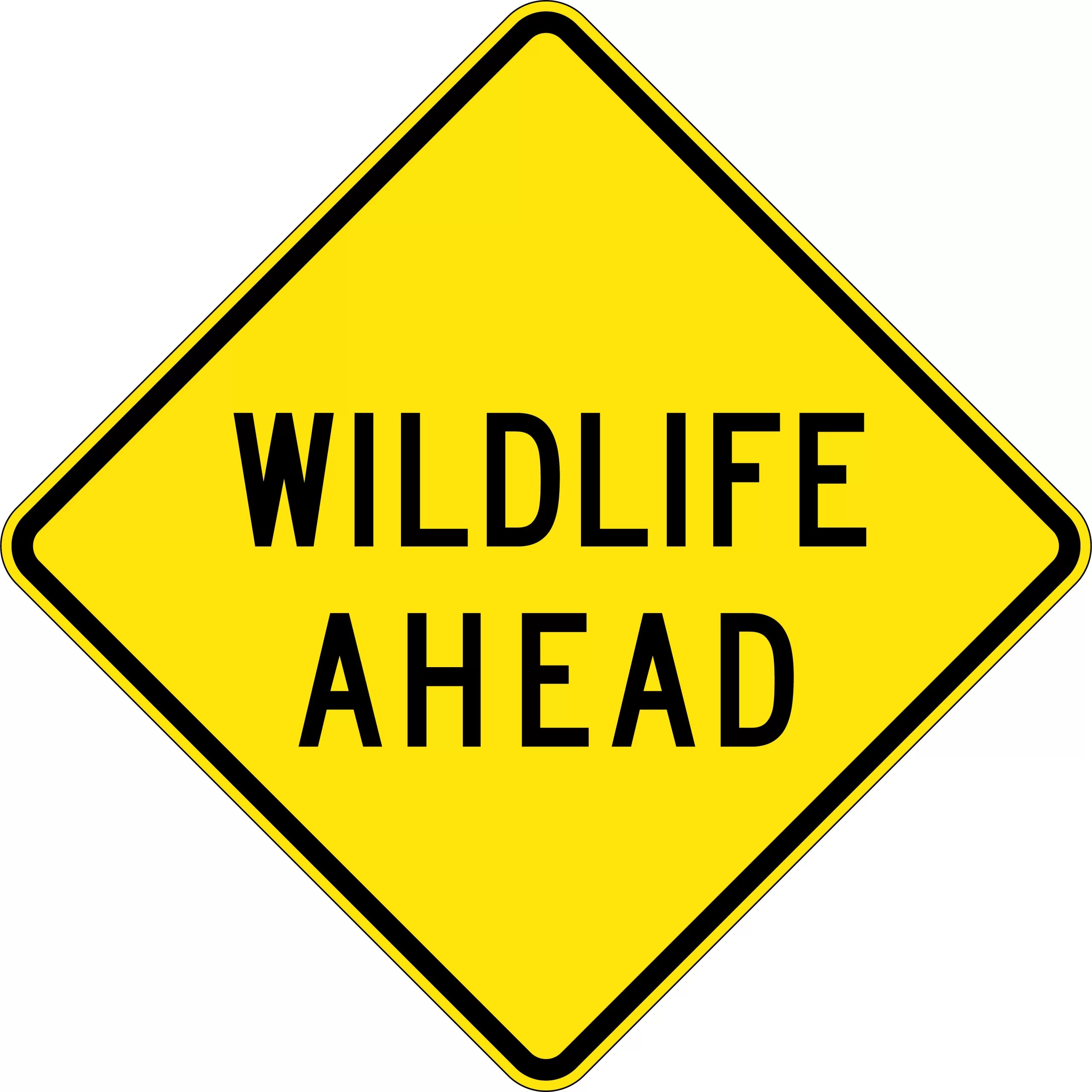 Uniform Safety Signs - 750x750mm - Aluminium - Class 1 - Reflective - Wildlife Ahead | W5-223B