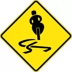 Uniform Safety Signs - 750x750mm - Aluminium - Class 1 - Reflective - Hazardous Motorcycle Curve Right | W5-230B(R