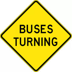 Uniform Safety Signs - 750x750mm - Aluminium - Class 1 - Reflective - Buses Turning | W5-232B