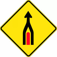 Uniform Safety Signs - 750x750mm - Aluminium - Class 1 - Reflective - Lanes Merge | W5-235B