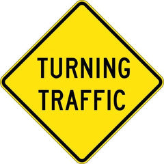 Uniform Safety Signs - 600x600mm - Aluminium - Class 1 - Reflective - Turning Traffic | W5-25A