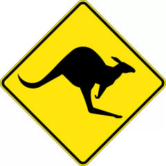 Uniform Safety Signs - 900x900mm - Aluminium - Class 1 - Reflective - Kangaroo Picto | W5-29C