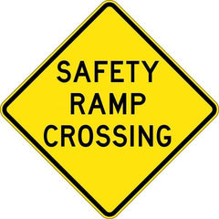 Uniform Safety Signs - 900x900mm - Aluminium - Class 1 - Reflective - Safety Ramp Crossing | W5-31C