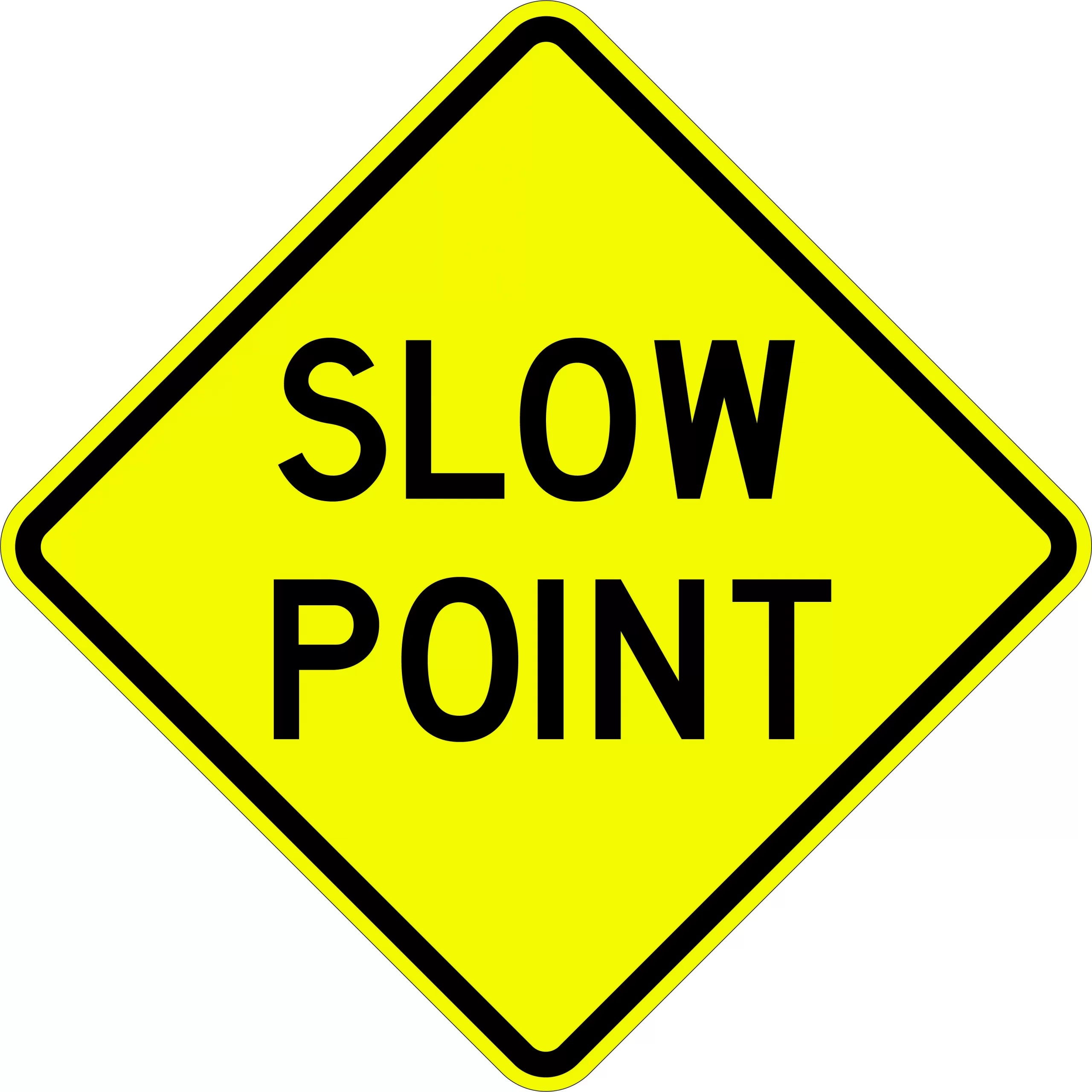 Uniform Safety Signs - 750x750mm - Aluminium - Class 1 - Reflective - Slow Point | W5-33B