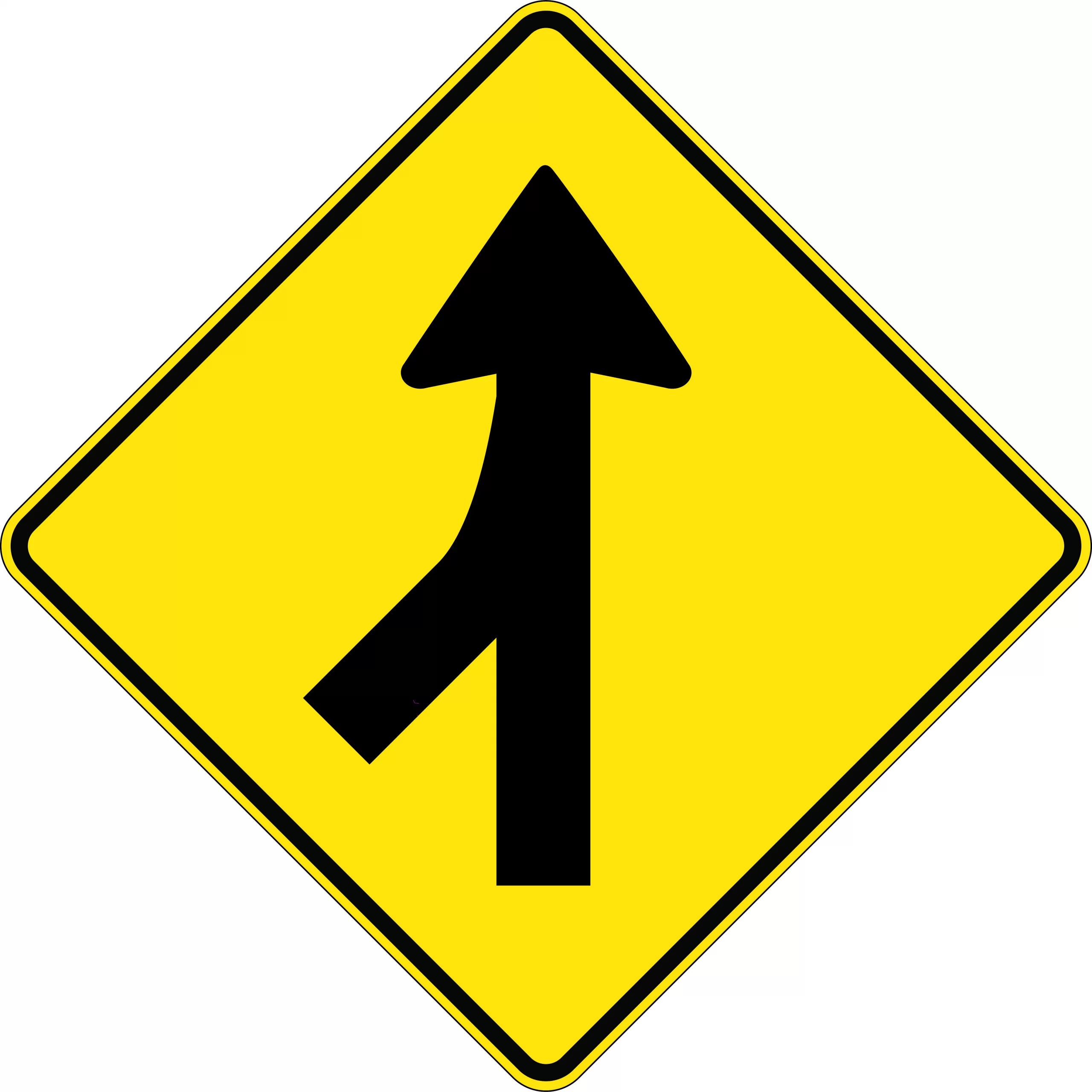 Uniform Safety Signs - 900x900mm - Aluminium - Class 1 - Reflective - Merging Traffic Right | W5-34C(R