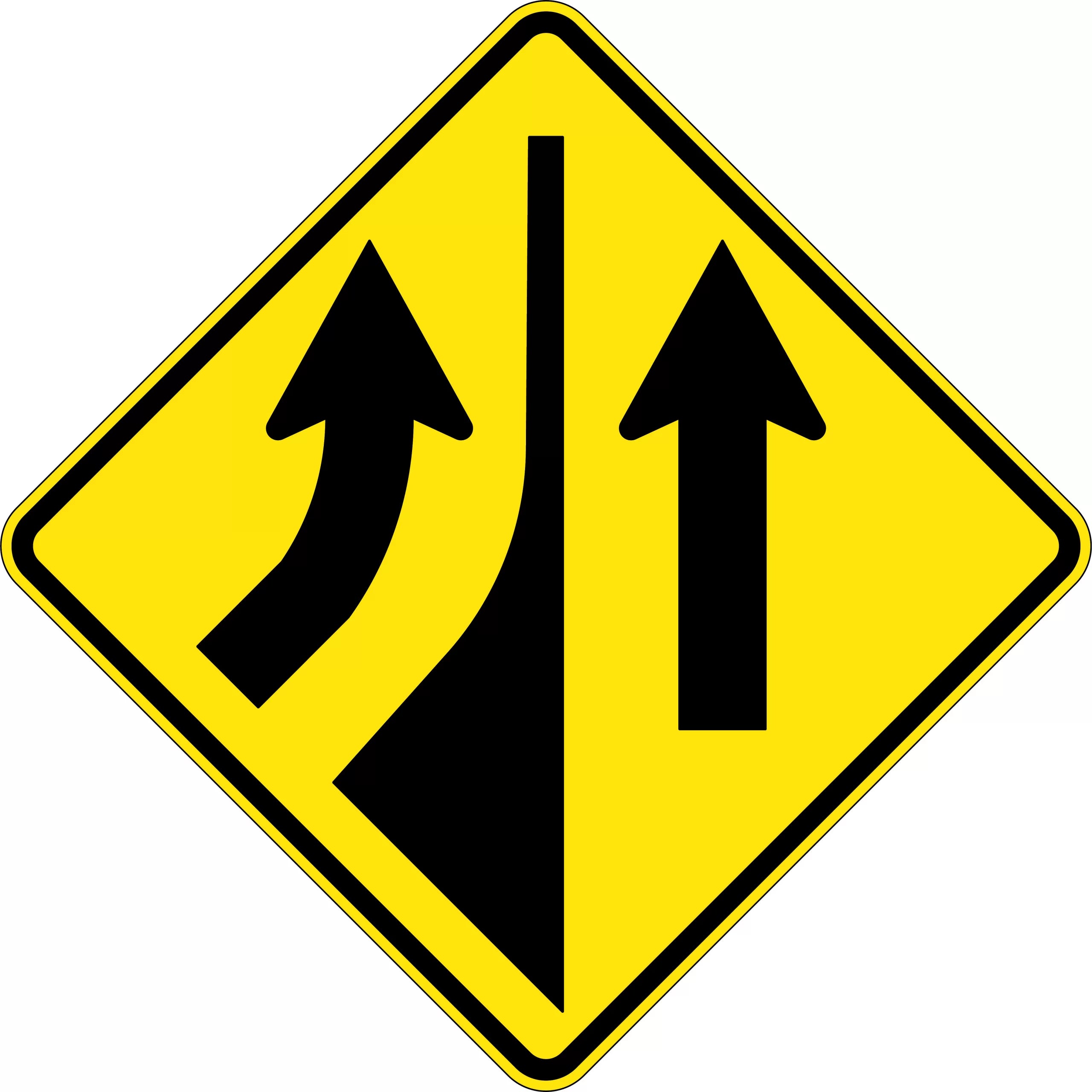 Uniform Safety Signs - 750x750mm - Aluminium - Class 1 - Reflective - No Merge Right | W5-35B(R