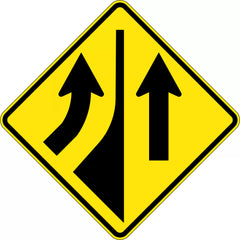 Uniform Safety Signs - 750x750mm - Aluminium - Class 1 - Reflective - No Merge Right | W5-35B(R