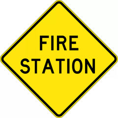 Uniform Safety Signs - 600x600mm - Aluminium - Class 1 - Reflective - Fire Station | W5-36A