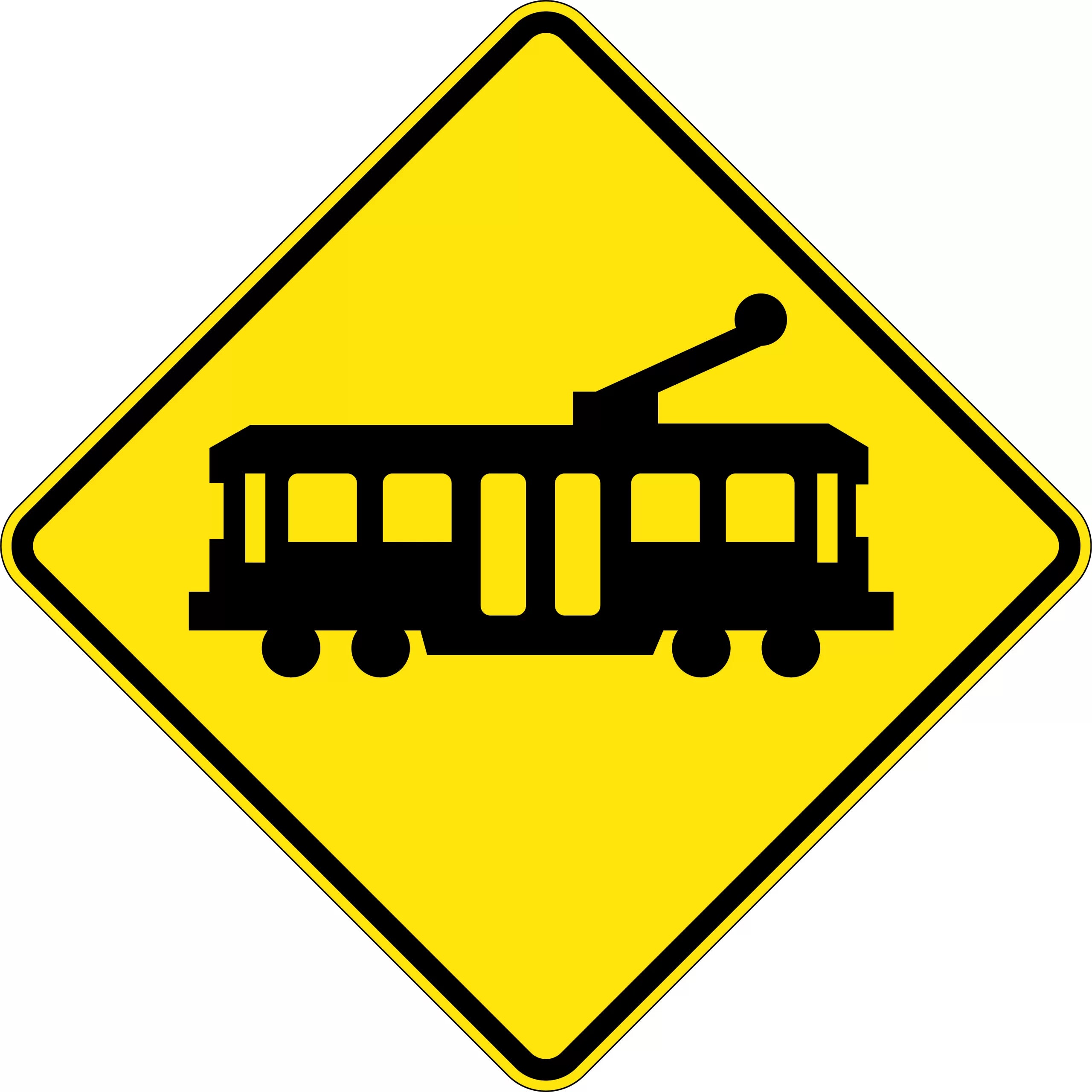 Uniform Safety Signs - 600x600mm - Aluminium - Class 1 - Reflective - Tram Picto | W5-41A