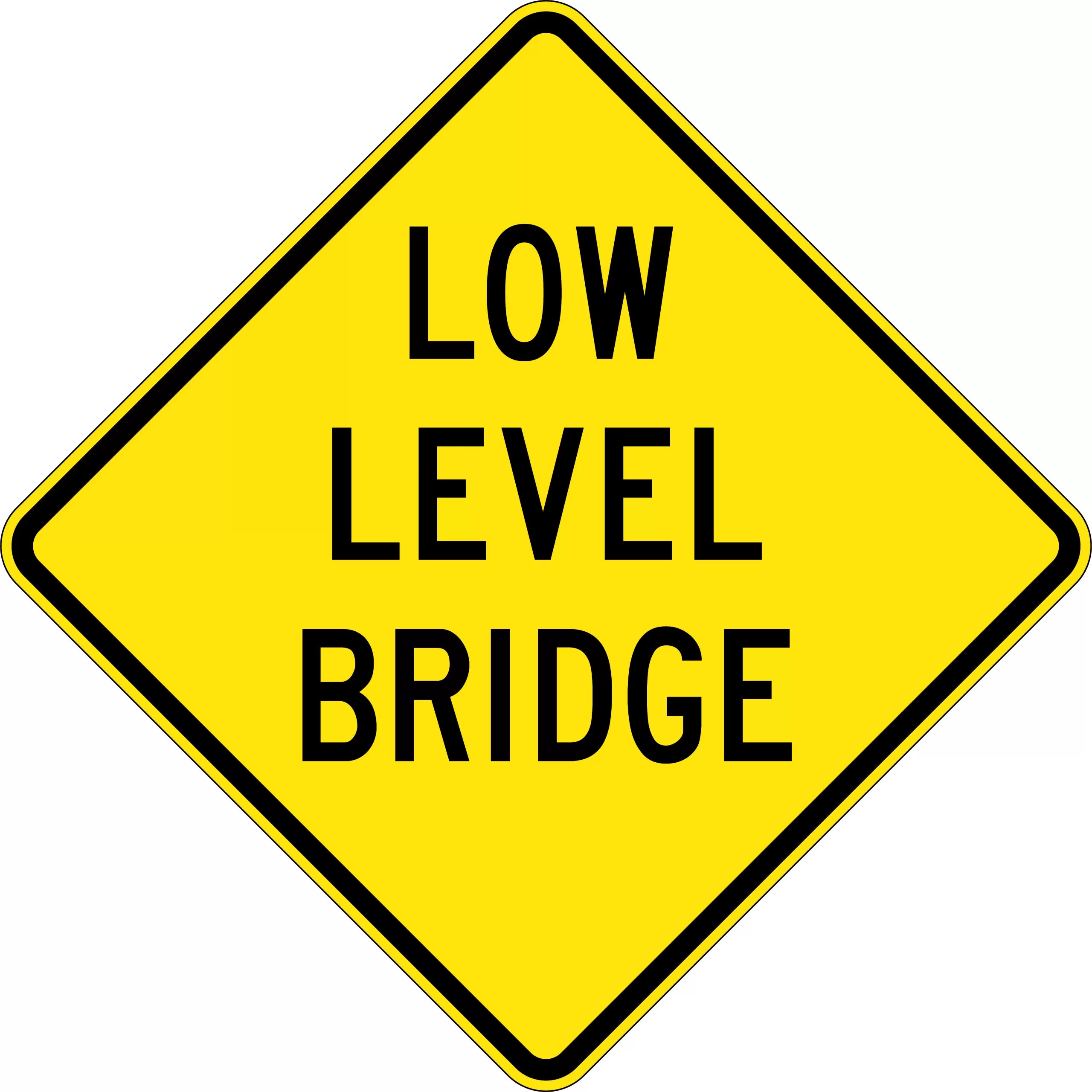 Uniform Safety Signs - 600x600mm - Aluminium - Class 1 - Reflective - Low Level Bridge | W5-8A