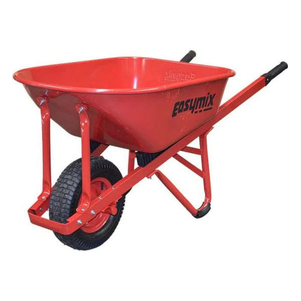 AG Pulie - RED STEEL TRAY BARROW WIDE PNEUMAT WHEEL STEEL HDL | W566S-SH