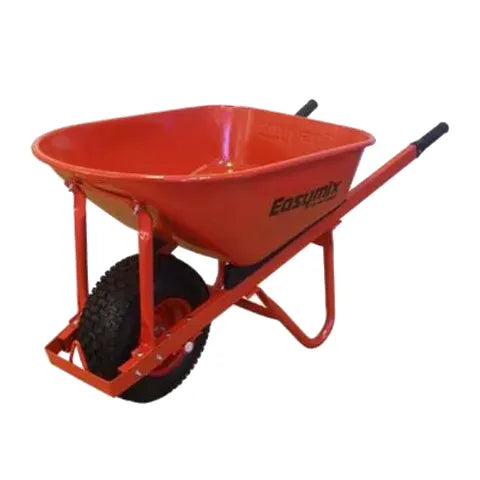 AG Pulie - RED STEEL TRAY BARROW WIDE WHEEL STEEL HANDLES | W566S