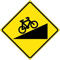 Uniform Safety Signs - 750x750mm - Aluminium - Class 1 - Reflective - Slippery For Bicycles Picto | W6-11B