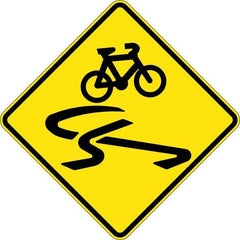 Uniform Safety Signs - 900x900mm - Aluminium - Class 1 - Reflective - Steep Descent For Bicycles | W6-12C