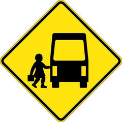Uniform Safety Signs - 600x600mm - Aluminium - Class 1 - Reflective - School Bus (Rear View) | W6-209A