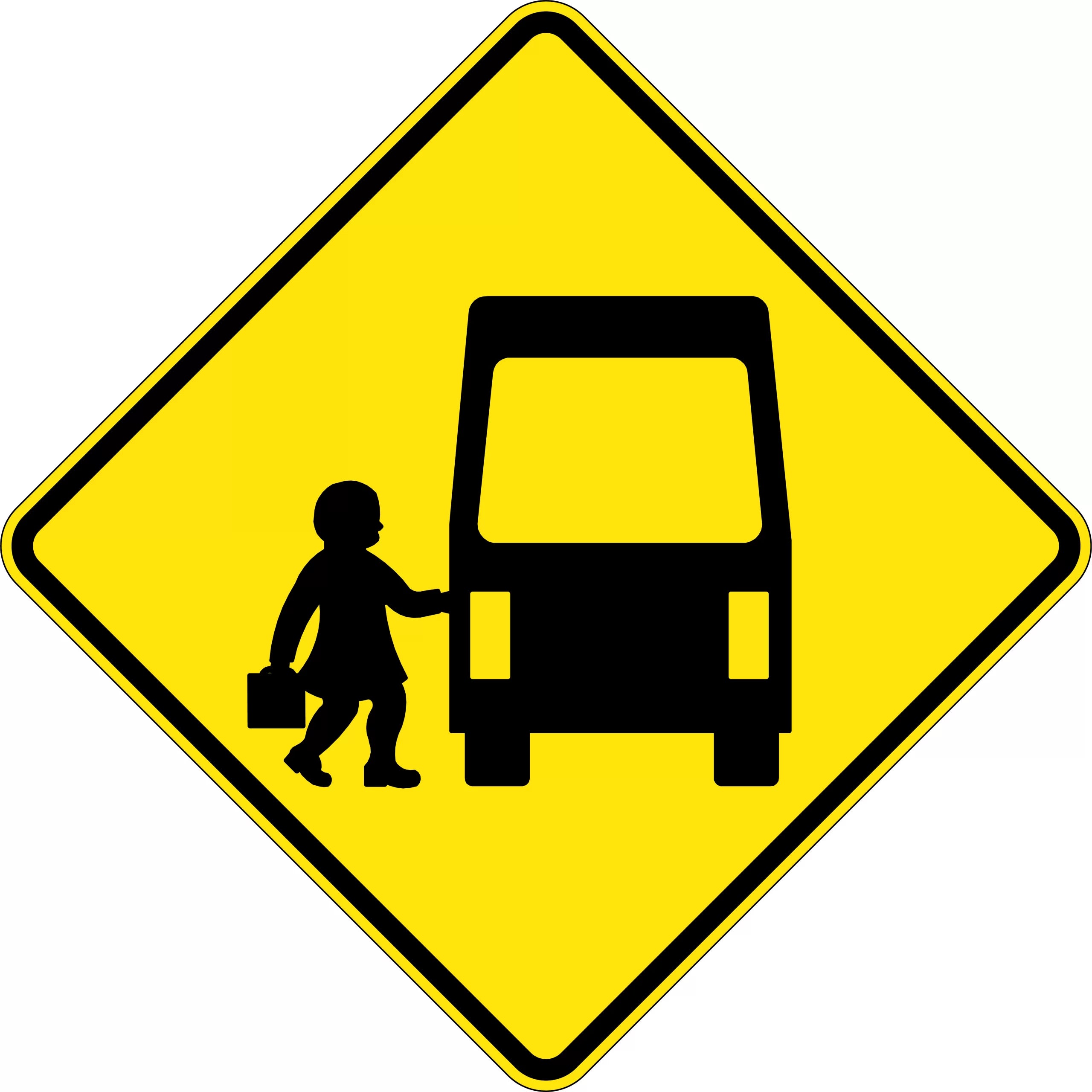 Uniform Safety Signs - 900x900mm - Aluminium - Class 1 - Reflective - School Bus (Rear View) | W6-209C