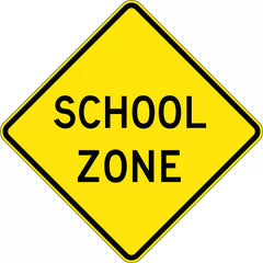 Uniform Safety Signs - 600x600mm - Aluminium - Class 1 - Reflective - School Zone | W6-216A