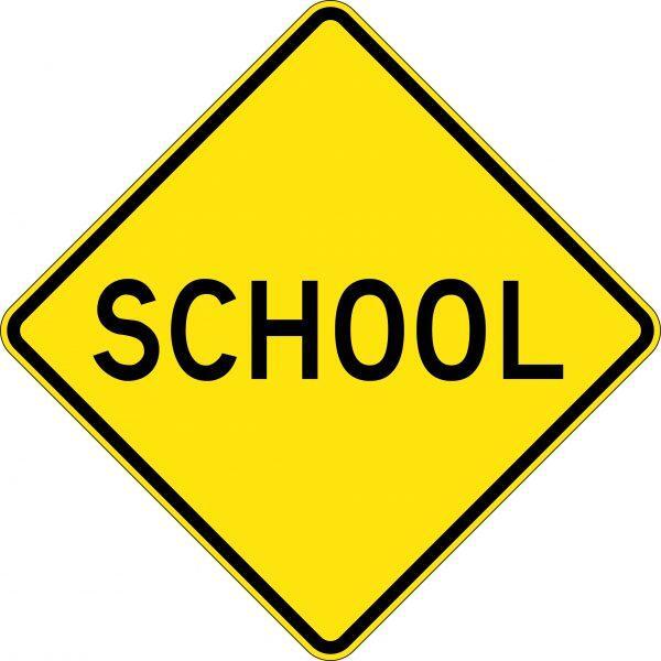 Uniform Safety Signs - 600x600mm - Aluminium - Class 1 - Reflective - School | W6-4A
