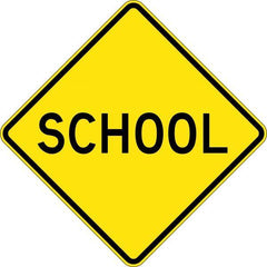 Uniform Safety Signs - 600x600mm - Aluminium - Class 1 - Reflective - School | W6-4A
