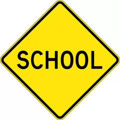 Uniform Safety Signs - 900x900mm - Aluminium - Class 1 - Reflective - School | W6-4C