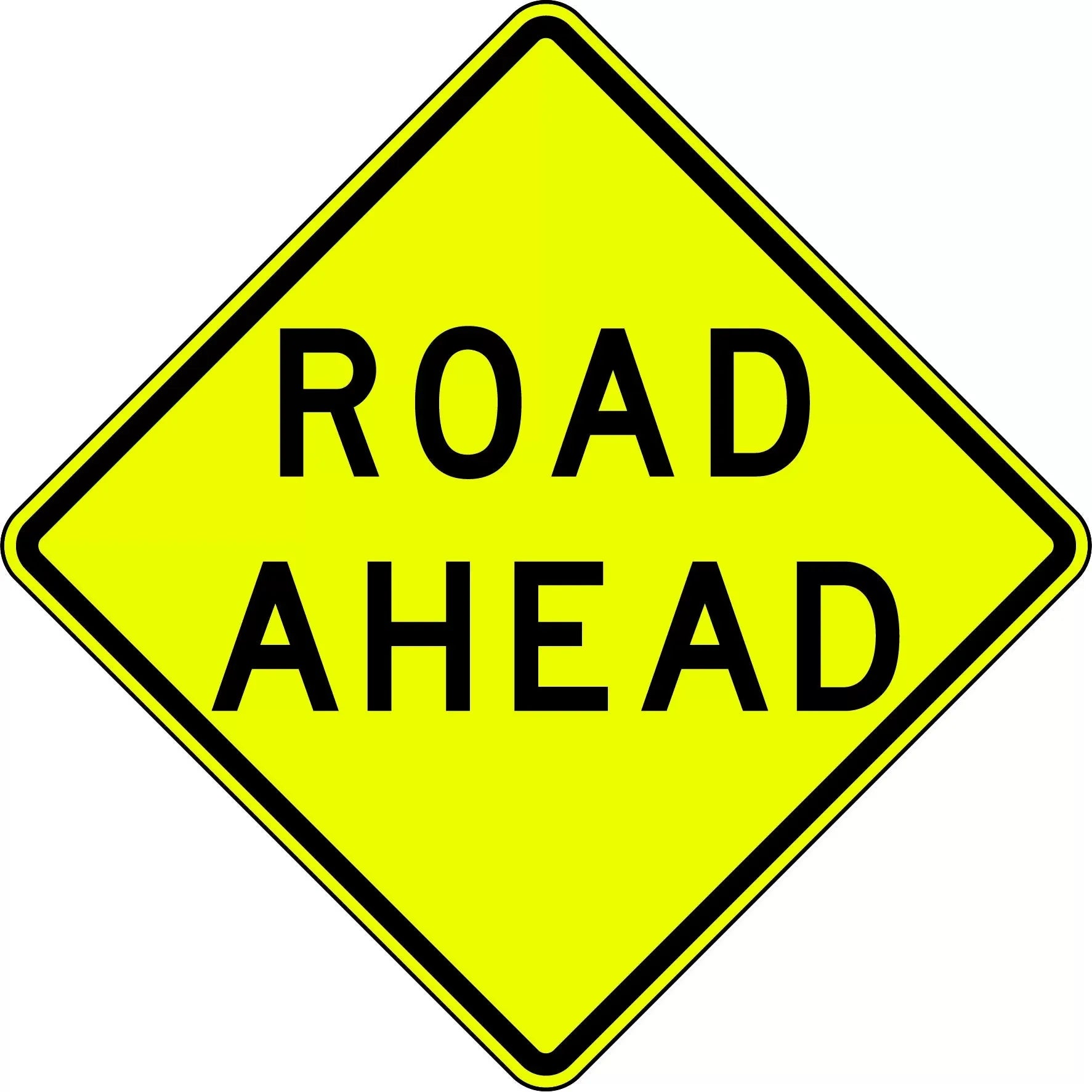 Uniform Safety Signs - 450x450mm - Aluminium - Class 1 - Reflective - Road Ahead | W6-8B