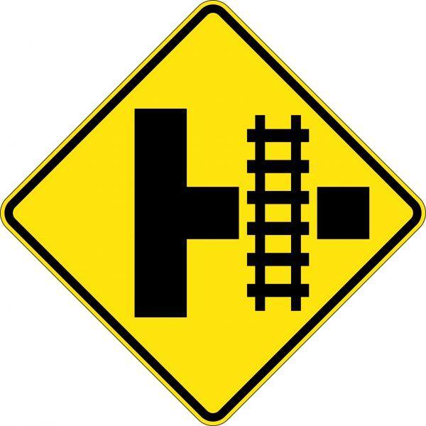 Uniform Safety Signs - 750x750mm - Aluminium - Class 1 - Reflective - Train Crossing T Junction Right | W7-12B(R)