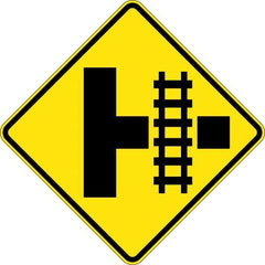 Uniform Safety Signs - 750x750mm - Aluminium - Class 1 - Reflective - Train Crossing T Junction Right | W7-12B(R)