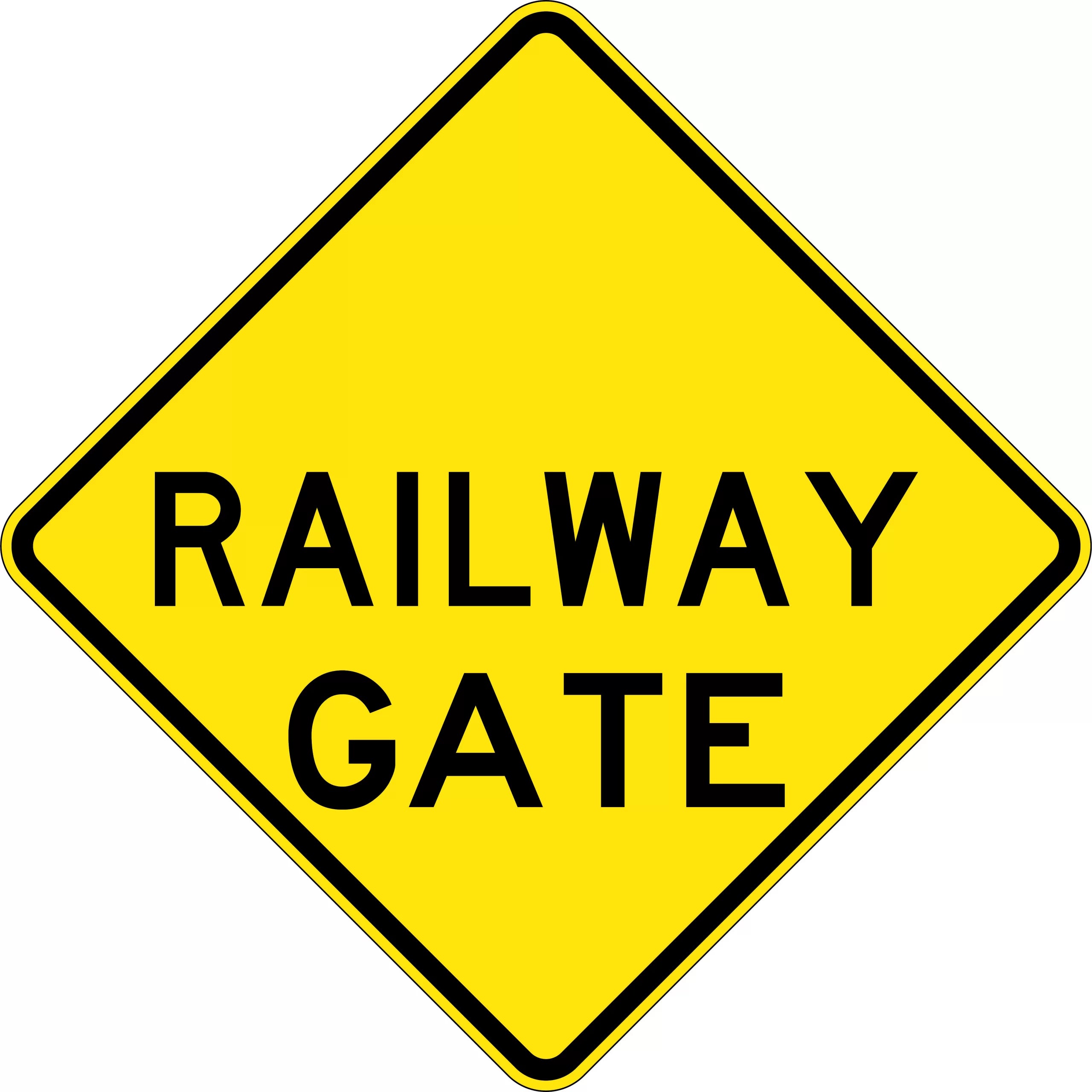 Uniform Safety Signs - 900x900mm - Aluminium - Class 1 - Reflective - Railway Gate | W7-15C
