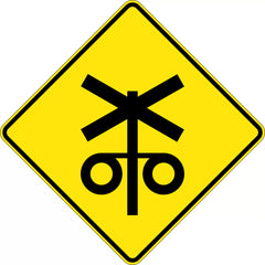 Uniform Safety Signs - 900x900mm - Aluminium - Class 1 - Reflective - Railway Level Crossing Flashing Signal Ahead | W7-4C