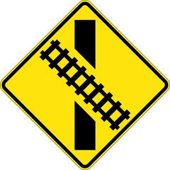 Uniform Safety Signs - 600x600mm - Aluminium - Class 1 - Reflective - Train Crossing Right Angle | W7-8A