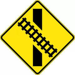 Uniform Safety Signs - 750x750mm - Aluminium - Class 1 - Reflective - Train Crossing Right Angle | W7-8B