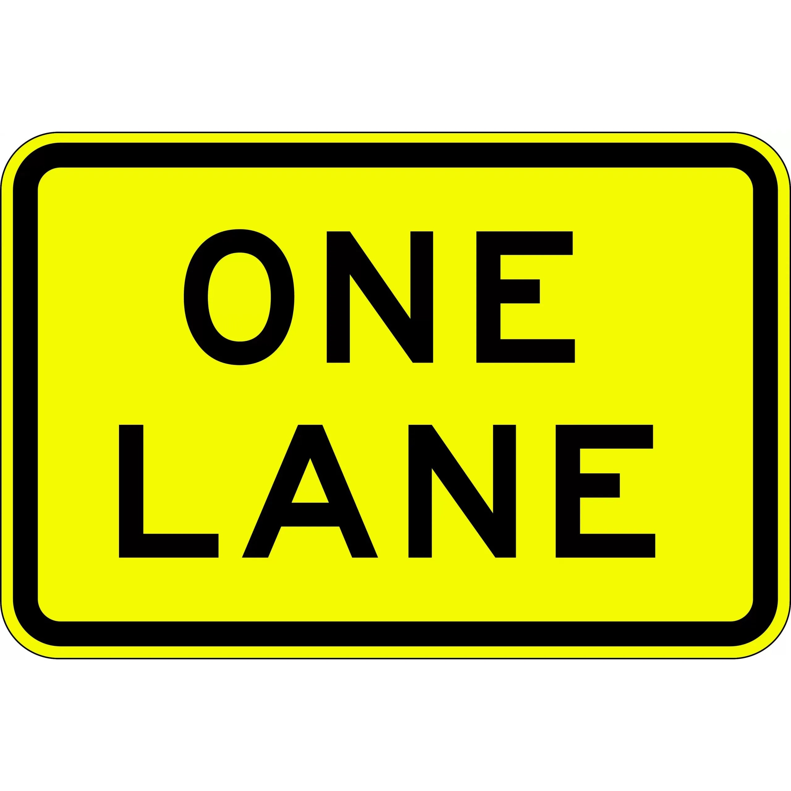 Uniform Safety Signs - 750x500mm - Aluminium - Class 1 - Reflective - One Lane | W8-16B