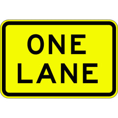 Uniform Safety Signs - 750x500mm - Aluminium - Class 1 - Reflective - One Lane | W8-16B